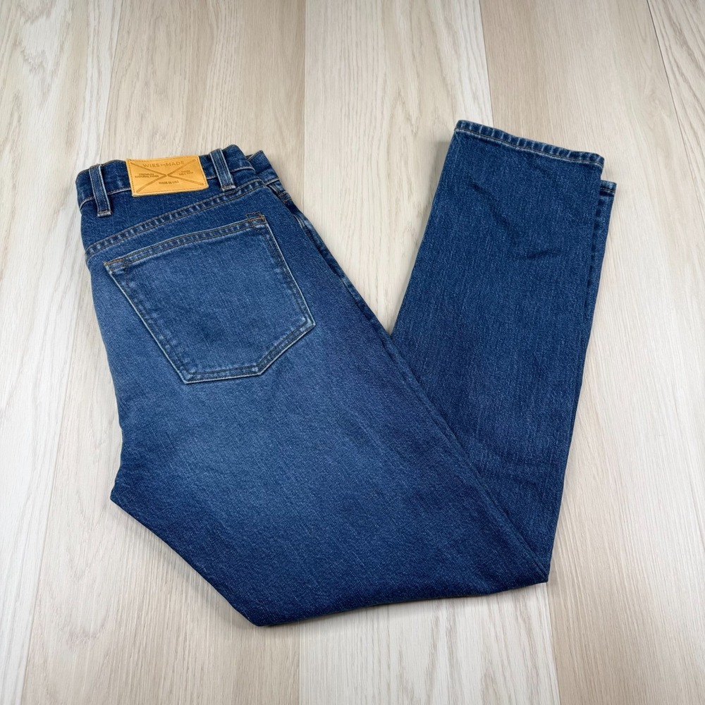 Wies Made Mens Blue Denim Button Fly Paul Fit Straight Leg Jeans Size 31x30